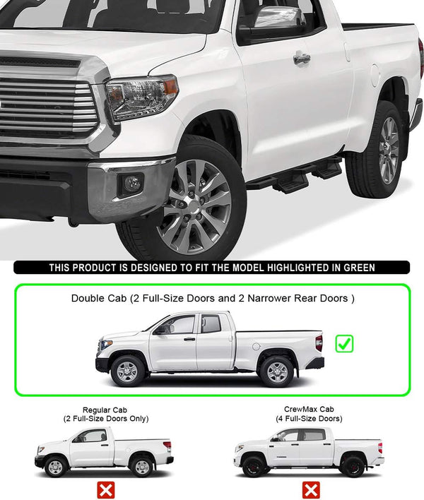 Drop Steps Running Boards Side Steps IA20NJI7B Compatible with Toyota Tundra 2007-2021 Double Cab (Nerf Bars Side Bars)