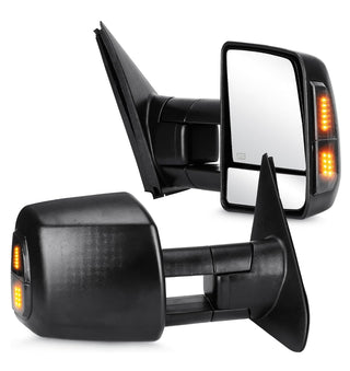 Towing mirrors set for Toyota Tundra 07 - 16 Power heated turn signal smoke lens