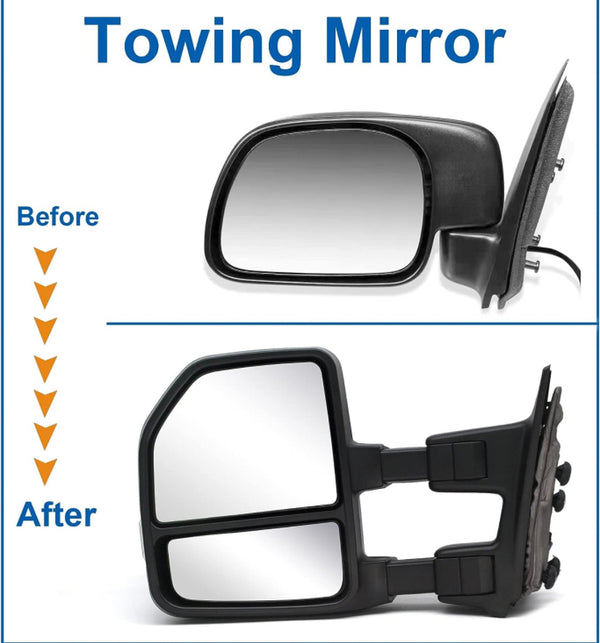 Towing mirrors for Ford F250 F350 F450 F550. Superduty Power heated , turn Signal 1999 - 2016