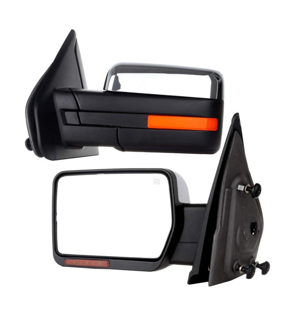 Side mirror for Ford F-150 2004 - 2014 Power Heated Chrome Pair