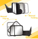 New Style Towing Mirrors Fits Dodge Ram 2009 - 2018 Black Pair Power Heated