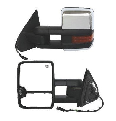 Towing Mirrors Fits 2014 - 2018 Pair Power Heated chrome with Signal