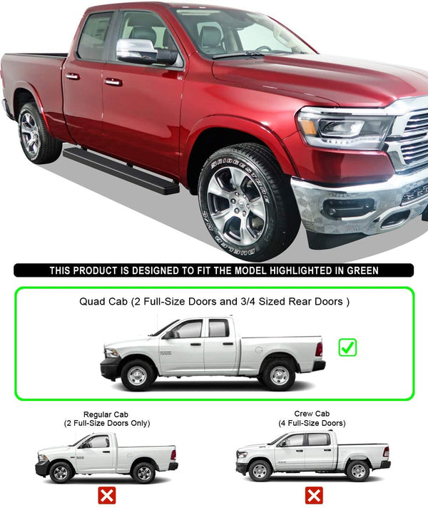 5" IBoard Running boards Fits Ram 2019 - 2022 ( New Body Style ) ( Will not Fit 2019 - 2022 Classic ) IB04EAE9B Quad cab