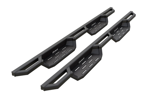 IA03NAI5B Drop Steps Armor Fits 2007-2018 Chevy Silverado GMC Sierra 1500 Double Cab Extended Cab & 2019 2500 HD (Excl. 07 Classic)(Incl. 19 1500 LD) (Nerf Bar | Side Steps | Side Bars)